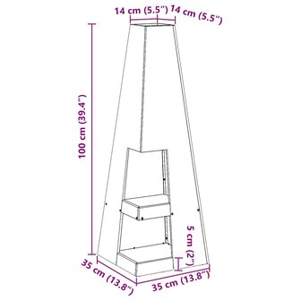 Vuurkorf Zwart 35 x 35 x 100 cm Staal