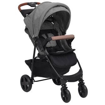 Kinderwagen 3-in-1 staal lichtgrijs