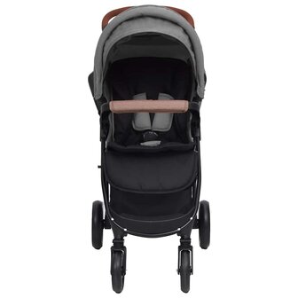 Kinderwagen 3-in-1 staal lichtgrijs