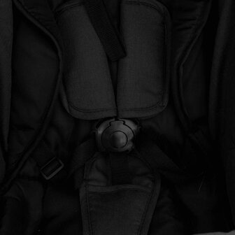 Kinderwagen 3-in-1 staal antracietkleurig en zwart