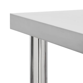 Keukenwerktafel met wielen 80x30x85 cm roestvrij staal