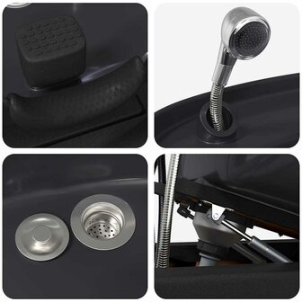 Shampoo Stoel Zwart 63 x 141 x 92 cm PVC