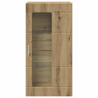 Wandkast artisanaal eikenkleurig 55 x 29 x 100 cm Bewerkt hout