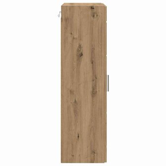 Wandkast artisanaal eikenkleurig 55 x 29 x 100 cm Bewerkt hout