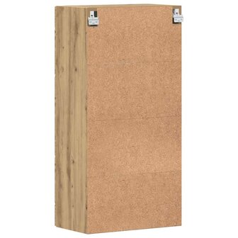 Wandkast artisanaal eikenkleurig 55 x 29 x 100 cm Bewerkt hout