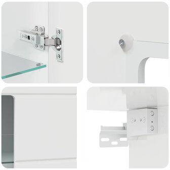 Wandkast met plank Hoogglans wit 55 x 29 x 100 cm Bewerkt hout