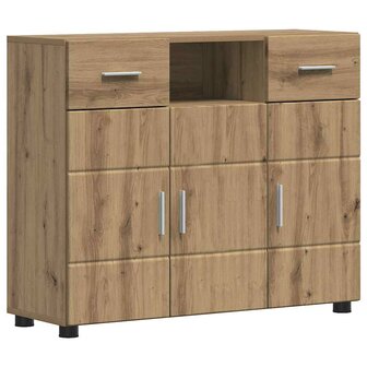 Dressoir met lade artisanaal eikenkleurig 88,5 x 30,5 x 73 cm