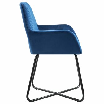 Eetkamerstoelen 2 st fluweel blauw