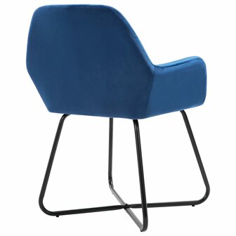 Eetkamerstoelen 2 st fluweel blauw