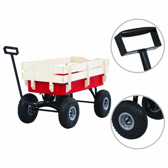 Tuinwagen 150 kg rood