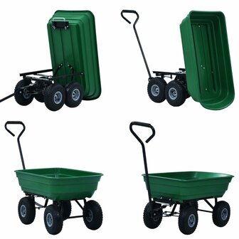 Tuinkiepwagen 300 kg 75L groen