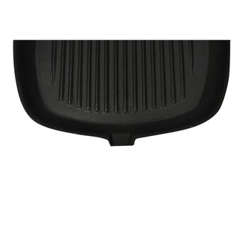 Grillpan met houten handvat gietijzer 20x20 cm