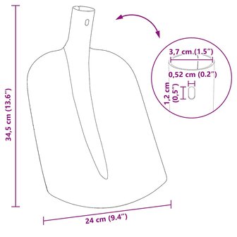 Schep Hoofd 4 pcs Zwart 34,5 x 24 cm Gepoedercoat staal