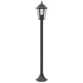 Paalverlichting voor tuin E27 110 cm aluminium donkergroen 6 st