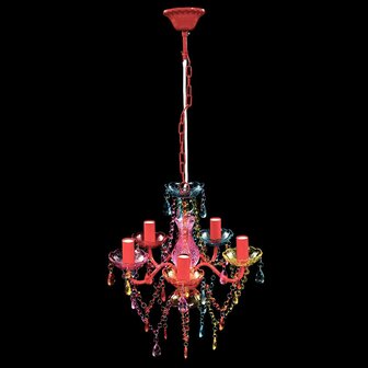 Flerfarget Lysekrone 5 P&aelig;rer Multikleur