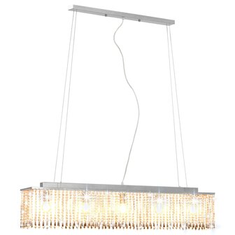 Plafondlamp met kristallen kralen 104 cm zilverkleurig