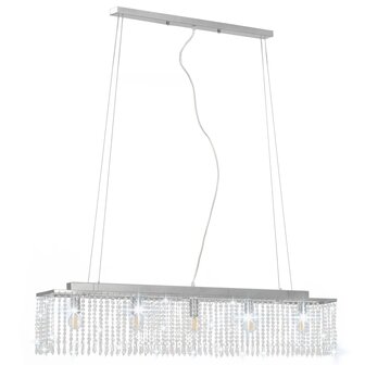 Plafondlamp met kristallen kralen 104 cm zilverkleurig