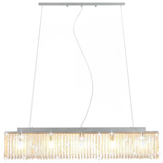 Plafondlamp met kristallen kralen 104 cm zilverkleurig