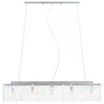 Plafondlamp met kristallen kralen 104 cm zilverkleurig