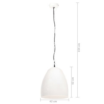 Hanglamp industrieel rond 25 W E27 42 cm wit