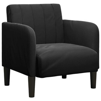Fauteuil met armleuningen 54 cm fluweel zwart