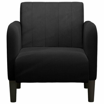 Fauteuil met armleuningen 54 cm fluweel zwart