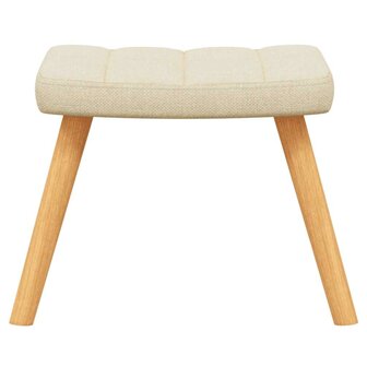 Schommelstoel met voetenbank stof cr&egrave;mekleurig