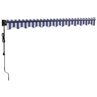 Luifel elektrisch uitschuifbaar 3,5x2,5 m blauw en wit