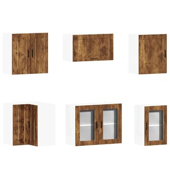 11-delige Keukenkastenset Porto bewerkt hout gerookt eiken