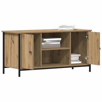 TV-kast artisanaal eikenkleurig 100 x 40 x 50 cm Bewerkt hout