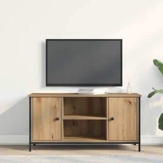 TV-kast artisanaal eikenkleurig 100 x 40 x 50 cm Bewerkt hout