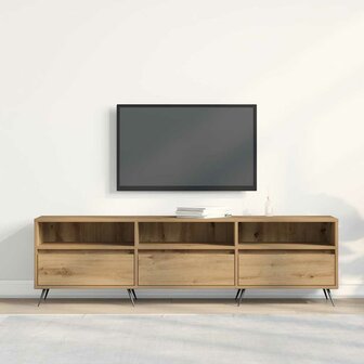 TV-kast artisanaal eikenkleurig 150 x 30 x 44,5 cm Bewerkt hout