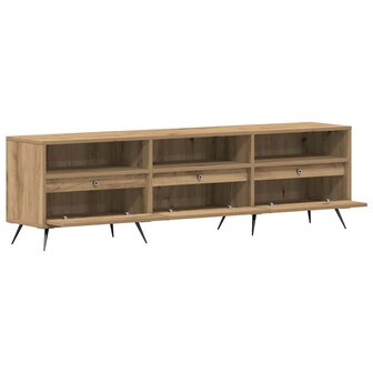 TV-kast artisanaal eikenkleurig 150 x 30 x 44,5 cm Bewerkt hout