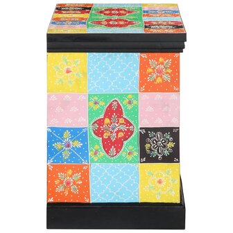 TV-kast met lade Multikleur 80 x 35 x 50 cm Massief mangohout