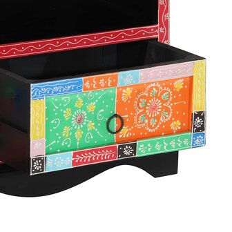 TV-kast met lade Multikleur 80 x 35 x 50 cm Massief mangohout