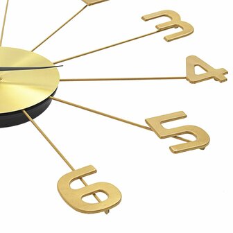 Wandklok 50 cm metaal goudkleurig