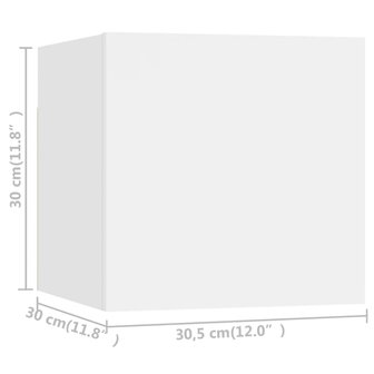 5-delige Tv-meubelset bewerkt hout wit