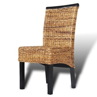 Eetkamerstoelen 2 st abaca en massief mangohout