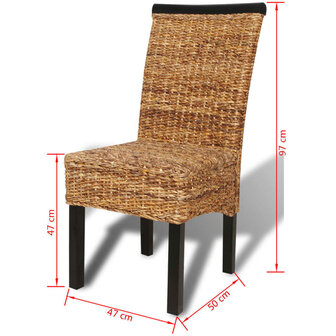 Eetkamerstoelen 2 st abaca en massief mangohout