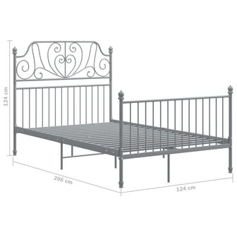 Bedframe metaal grijs 120x200 cm