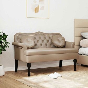 Chesterfield Bank Cappuccino 120,5 x 65 x 75 cm Nep Leer