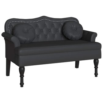 Chesterfield Bank met kussen Zwart 120,5 x 65 x 75 cm Nep Leer