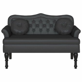 Chesterfield Bank met kussen Zwart 120,5 x 65 x 75 cm Nep Leer