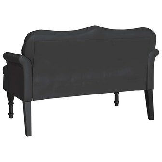 Chesterfield Bank met kussen Zwart 120,5 x 65 x 75 cm Nep Leer