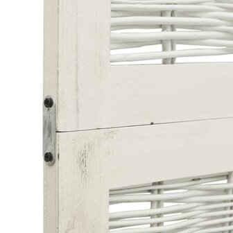 Kamerscherm met 6 panelen massief paulowniahout wit