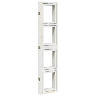 Kamerscherm met 6 panelen massief paulowniahout wit