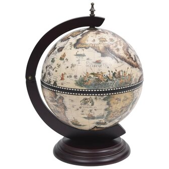 Globebar tafelmodel eucalyptushout wit