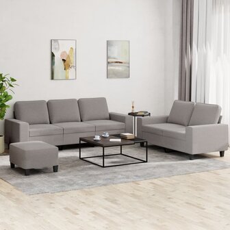 3-delige Loungeset stof taupe