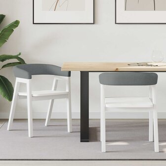 Eettafelstoelen 2 pcs Wit 54 x 57 x 73 cm Massief rubberhout