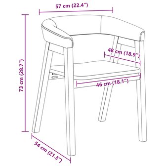 Eettafelstoelen 2 pcs Wit 54 x 57 x 73 cm Massief rubberhout